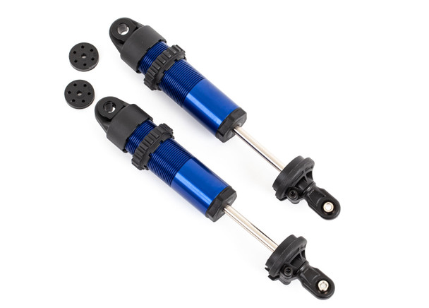 TRA9661 TRAXXAS Shocks, GT-Maxx®, long, aluminum (blue-anodized) (fully assembled w/o springs) (2)