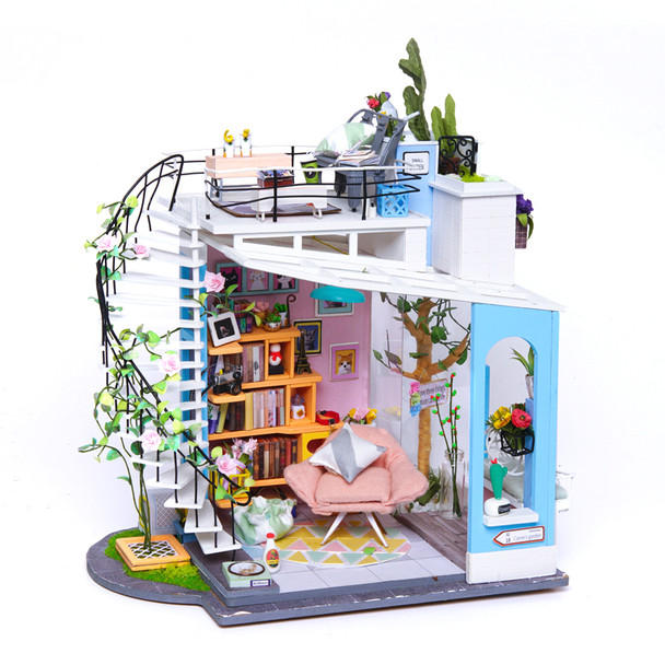 ROEDG12 ROBOTIME Dollhouse with Furniture Wooden Miniature House Kit DIY - Dora's Loft