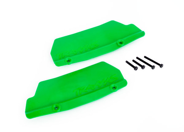 TRA9519G TRAXXAS Sledge Mud guards, rear, green (left and right)/ 3x15 CCS (2)/ 3x25 CCS (2)