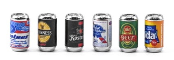 DTSCX24-127 HOBBY DETAILS Mini Beer Decorations for 1:24 Cars 6pcs/set