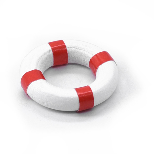 DTSCX24-124B HOBBY DETAILS Mini Beach Lifebuoy Decorations for 1:24 Cars Dia 25mm - Red