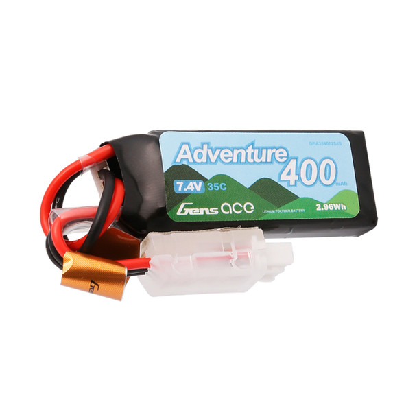 GA35C4002SJST Gens Ace Adventure 400mAh 2S1P 7.4V 35C Lipo Battery Pack With JST Plug For RC Crawler