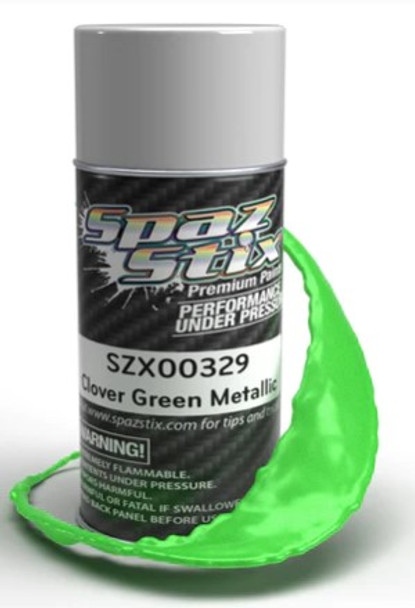 SZX00329 Spaz Stix - Clover Green Metallic Aerosol Paint, 3.5oz Can