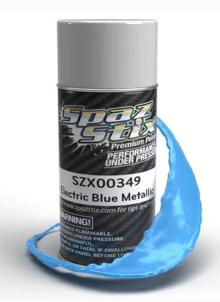 SZX00349 Spaz Stix - Electric Blue Metallic Aerosol Paint, 3.5oz Can