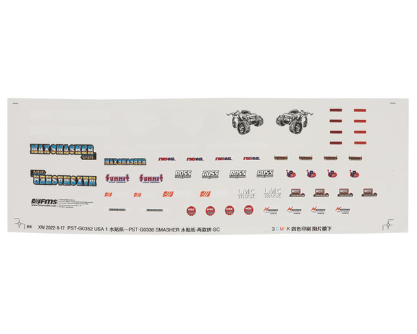 FMMC3052 FMS FMS Smasher Decal Set