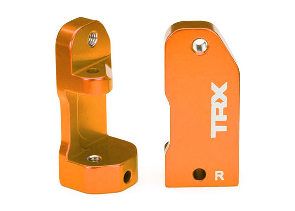 TRA3632T TRAXXAS Caster blocks, 30-degree, orange-anodized 6061-T6 aluminum (left & right)/ suspension screw pin (2)