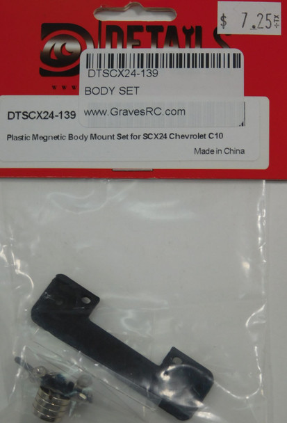 DTSCX24-139 HOBBY DETAILS Plastic Magnetic Bdy Mount Set for SCX24 Chevrolet C10