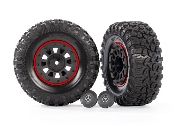 TRA8874 TRAXXAS TRX-4 6x6 Pre-Mounted Terrain 2.2" Crawler Tires w/G63 Wheels (Black) (2)