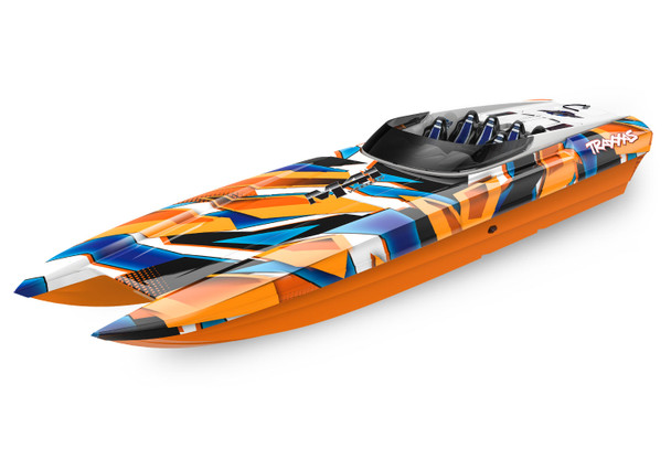 TRA57046-4ORGR TRAXXAS M-41 Catamaran: Brushless 40" Race Boat with TQi Traxxas Link Enabled 2.4GHz Radio System & Traxxas Stability Management (TSM) - Orange R