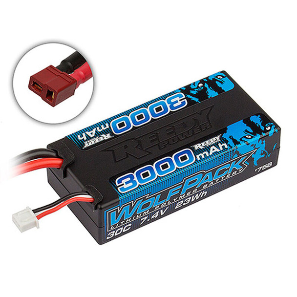 ASC758 ASSOCIATED 7.4V 3000mAh 30C 2S Wolfpack Shorty LiPo Battery: T-plug