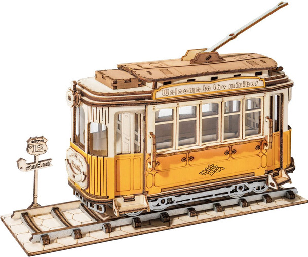 ROETG505 ROBOTIME ROKR Classic 3D Wood Puzzles; Tramcar