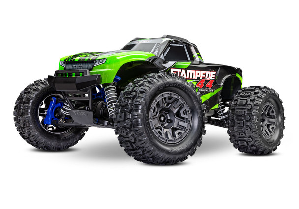 TRA67154-4GRN TRAXXAS Stampede 4x4 Brushless: 1/10 Scale 4WD Monster Truck with TQ 2.4GHz Radio System - Green