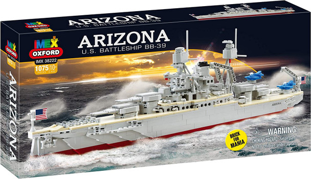 IMX38222 IMEX USS Arizona BB-39 Battleship 1075 Piece Building Set