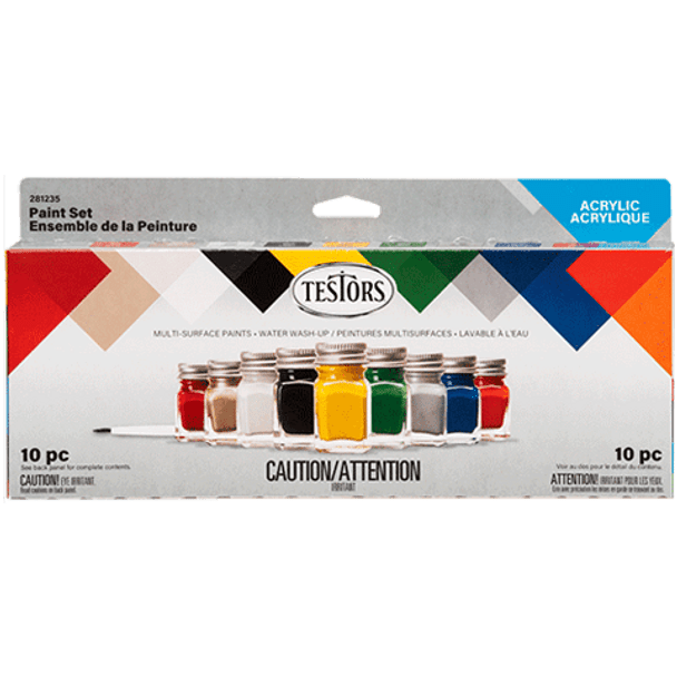 TES281235 TESTORS 10pc Acrylic Value Paint Set