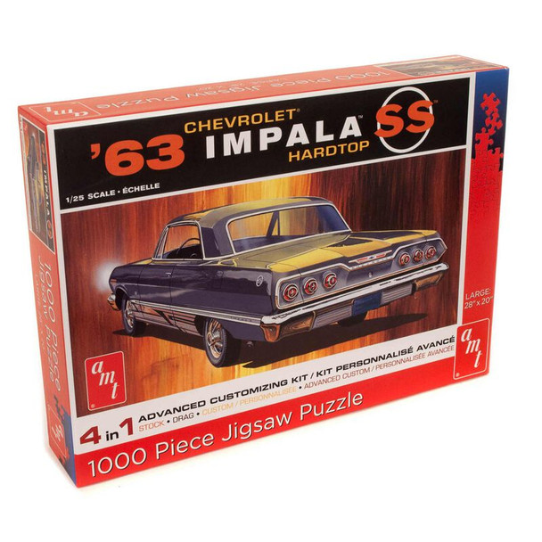 AMTAWAC0094 AMT Jigsaw Puzzle 1963 Chevy Impala Hardtop - 1,000pc Puzzle