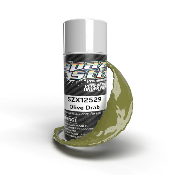 SZX12529 SPAZ STIX Olive Drab Aerosol Paint, 3.5oz Can