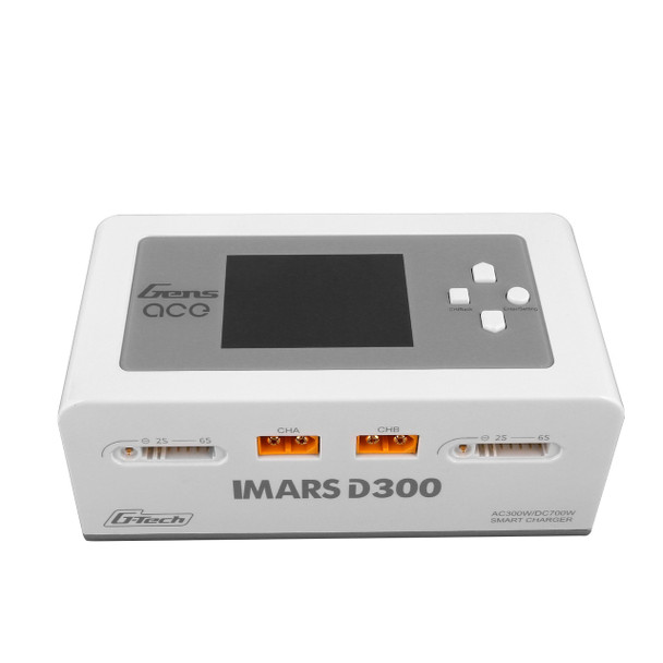 GA300WDUAL-UW GENS ACE IMARS D300 G-Tech Channel AC/DC 300W/700W RC Dual Battery Charger-US White