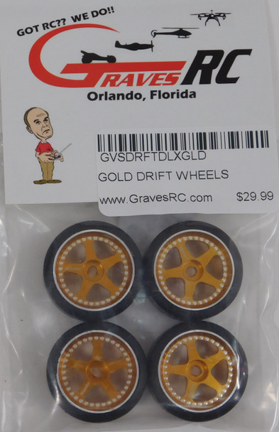 GVSDRFTDLXGLD GRAVES RC HOBBIES Deluxe Drift Wheel Set 4pcs - Gold