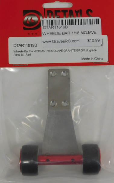DTAR11819B HOBBY DETAILS Wheelie Bar for Arrma 1/18 Mojave Granite Grom Upgrade Parts - Red