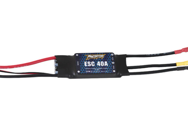 FMMPRESC001 FMS Predator 40A Brushless ESC: 2-4S, 200mm Lead, XT60 Connector