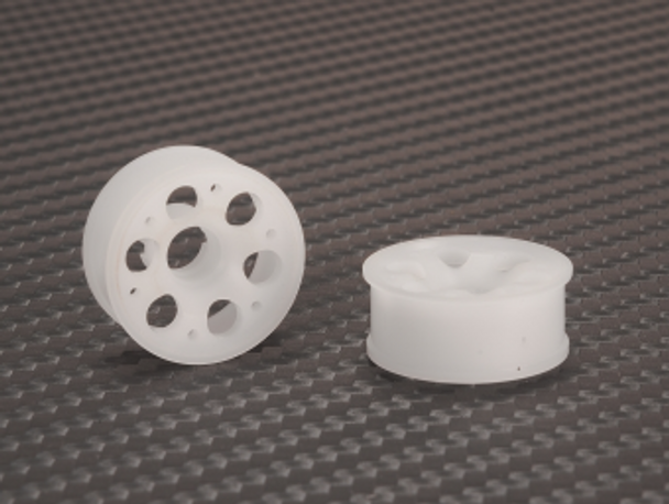 PNRMR2086F1 PN RACING Mini-Z 2WD Machine cut 6 Spoke Delrin 20mm Flanged Wheel F1 - White