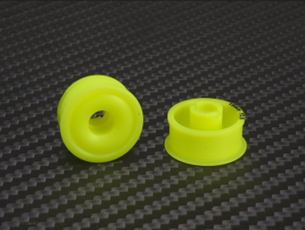 PNRMR2089F25-19 PN RACING Mini-Z 2WD Machine Delrin Cut Yellow Formula 8.5x19mm Flanged Wheel F2.5