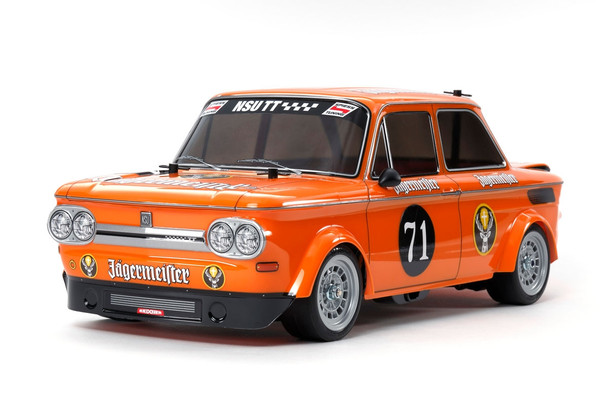 TAM58649A TAMIYA 1/10 RC NSU TT Jagermeister Kit, w/ Hobbywing THW 1060 ESC