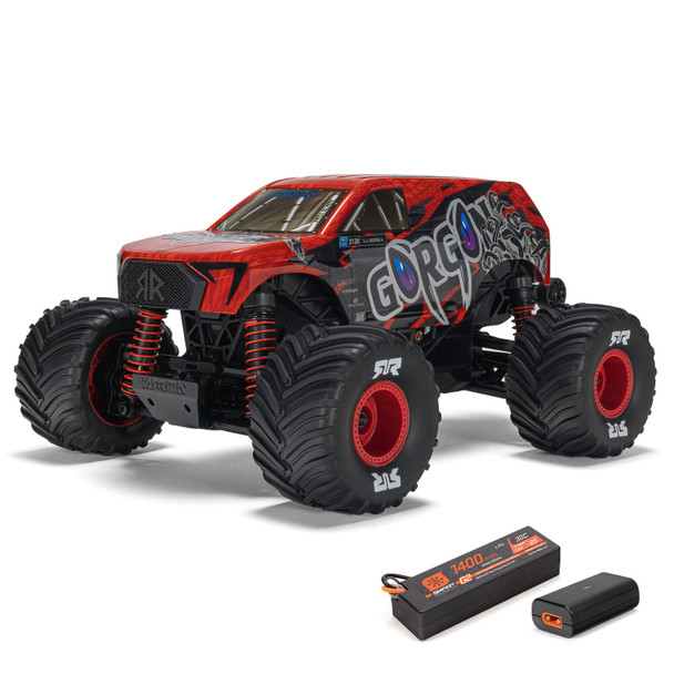 ARA2130T2 ARRMA 1/16 Gorgon GROM 4x4 RTR Brushed Monster Truck (Battery & Charger Included) - Red