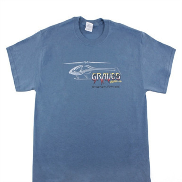GVSHBLU-C GRAVES RC HOBBIES Helicopter T-Shirt - Blue