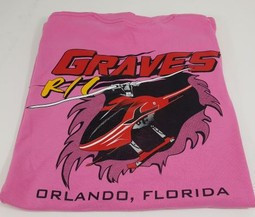 GVSHTEEPNK-C GRAVES RC HOBBIES Helicopter T-Shirt - Pink