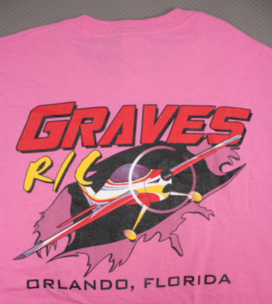 GVSPLPNK-C GRAVES RC HOBBIES Airplane T-Shirt - Pink