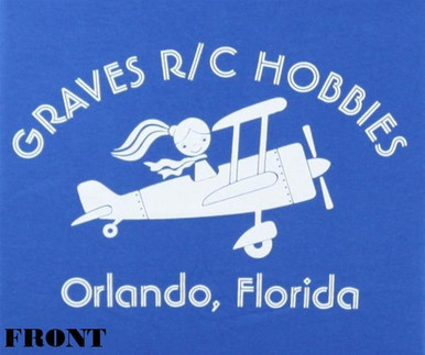 GVSLADIESAIRBLU-C GRAVES RC HOBBIES Ladies Airplane T-Shirt - Blue
