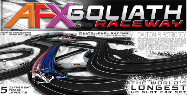 AFX22040 AFX Goliath Raceway HO Scale Slot Car Race Set w/65 Feet of Track