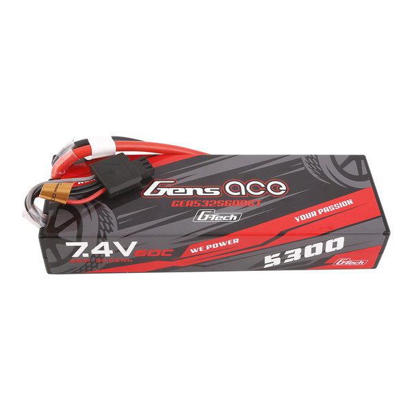 GA60C53002SDGT GENS ACE 5300mAh 2S 60C 7.4V Hardcase G-Tech LiPo Battery Pack 24# with Deans Plug