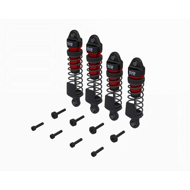 ARA-2670 ARRMA Shock Set, Front/Rear Assembled, 700cSt Oil, Red (4pcs): Mini