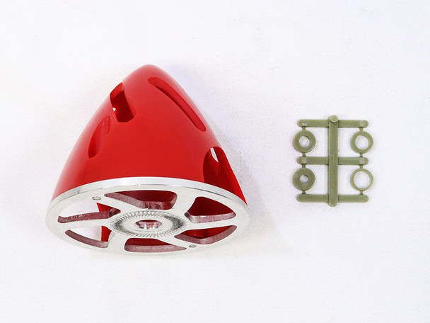 INDSPINAF63R INNOV8TIVE DESIGNS Air-Flow Spinner with Aluminum Backplate, 63mm (2-1/2") - Red