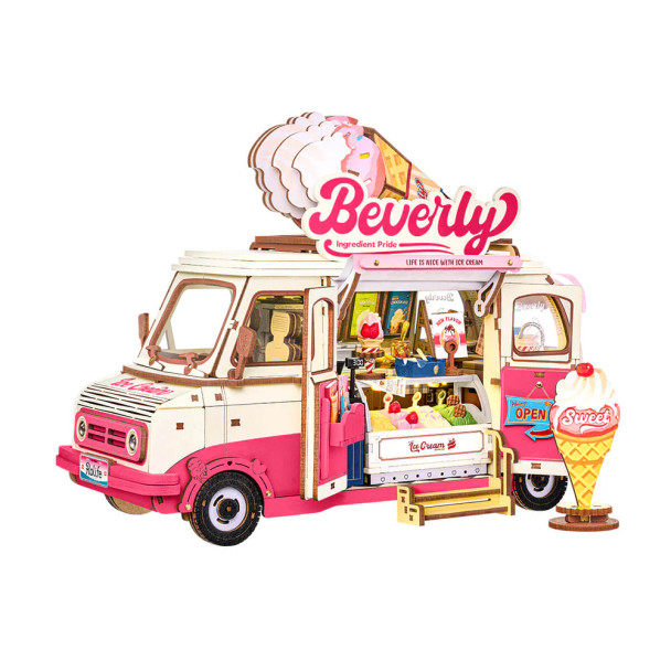 ROETGS06 ROBOTIME Rolife Beverly's Ice Cream Truck 3D Wooden Puzzle