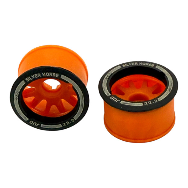 NXUSA-EVO-R14-O SILVER HORSE Special Edition 2WD "JUD" Rear 14mm Threaded Carbon-Fiber Reinforced EVO Wheels  (0 Offset) - Orange