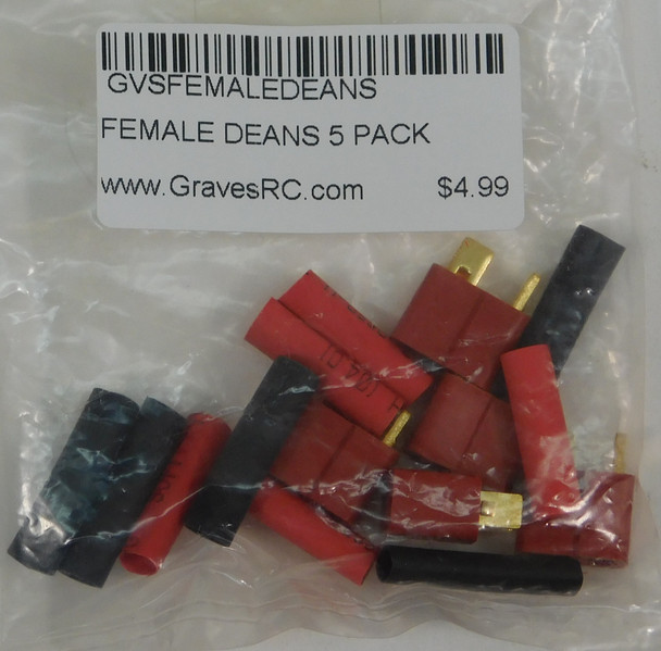 GVSFEMALEDEANS GRAVES RC HOBBIES Female Deans Connectors (5 Pack)