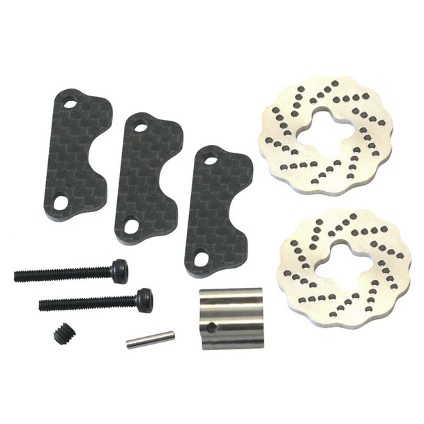 HRASJT39DG HOT RACING Carbon Dual Steel Wave Brake Disk Kit: Traxxas Jato 3.3
