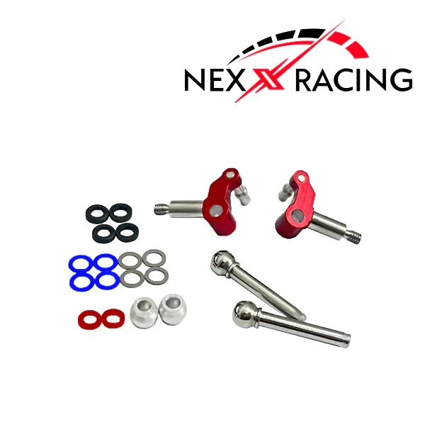 NX-412-R NEXX RACING Knuckles, MR04, MR04-EVO2, Aluminum Anodized, 3mm Axles - Red