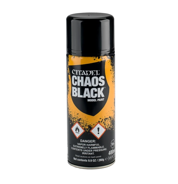 WH62-02 WARHAMMER Citadel Color Chaos Black Spray Paint 400ml (10oz)