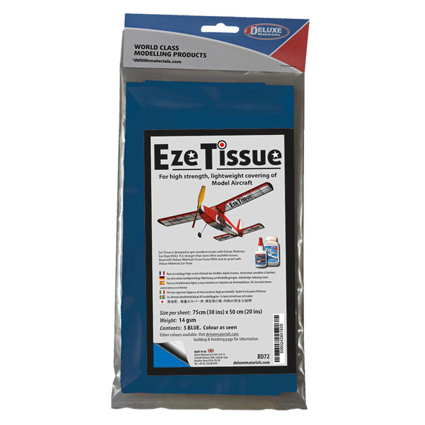 DLMBD72 DELUXE MATERIALS EZE Tissue, 30" x 20" (5 Sheets/Pack) - Blue