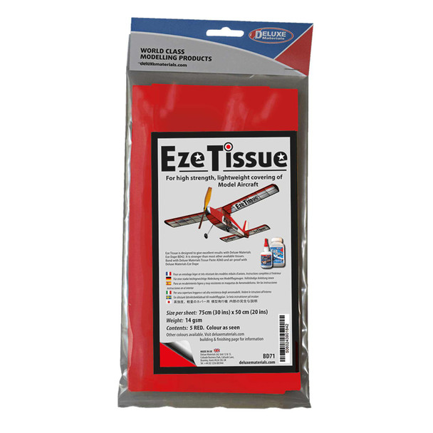 DLMBD71 DELUXE MATERIALS EZE Tissue, 30" x 20" (5 Sheets/Pack) - Red