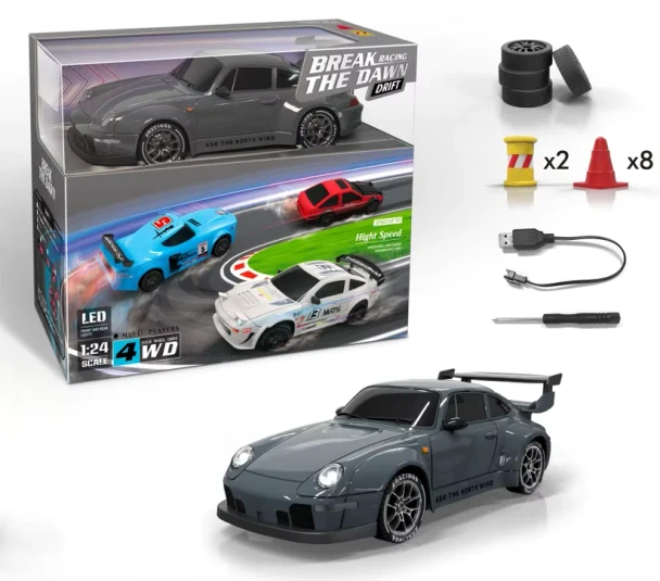 MIC3144 IMEX 1/24 4WD Porsches 911 RC Drift Car - Dark Gray
