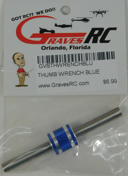 GVSTHWRENCHBLU GRAVES RC HOBBIES Hex (4mm & 4.5mm) Thumb Wrench - Blue