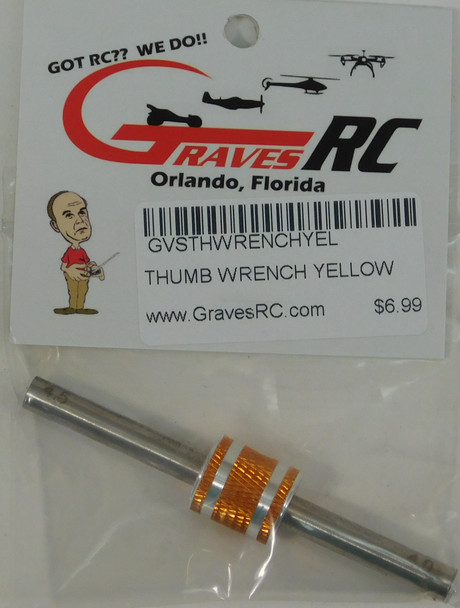GVSTHWRENCHYEL GRAVES RC HOBBIES Hex (4mm & 4.5mm) Thumb Wrench - Yellow