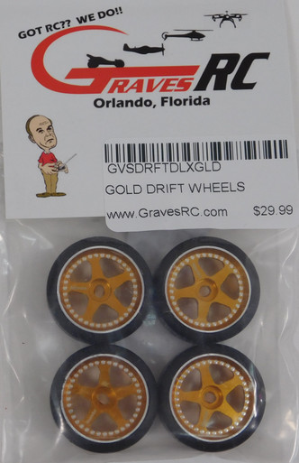 GVSDRFTDLXGLD GRAVES RC HOBBIES Deluxe Drift Wheel Set 4pcs - Gold ...