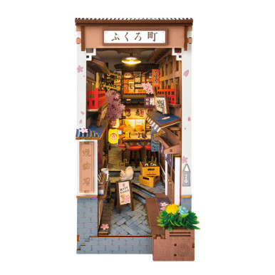ROETGB11 ROBOTIME Rolife Sakura Wine Alley DIY Book Nook Shelf