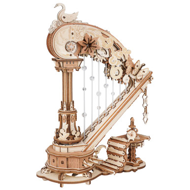 ROEAMK71 ROBOTIME ROKR Magic Harp Music Box Wooden 3D Puzzle